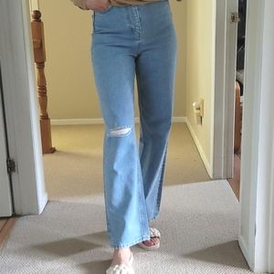 Oak & Fort Ripped Wide Leg Jeans
